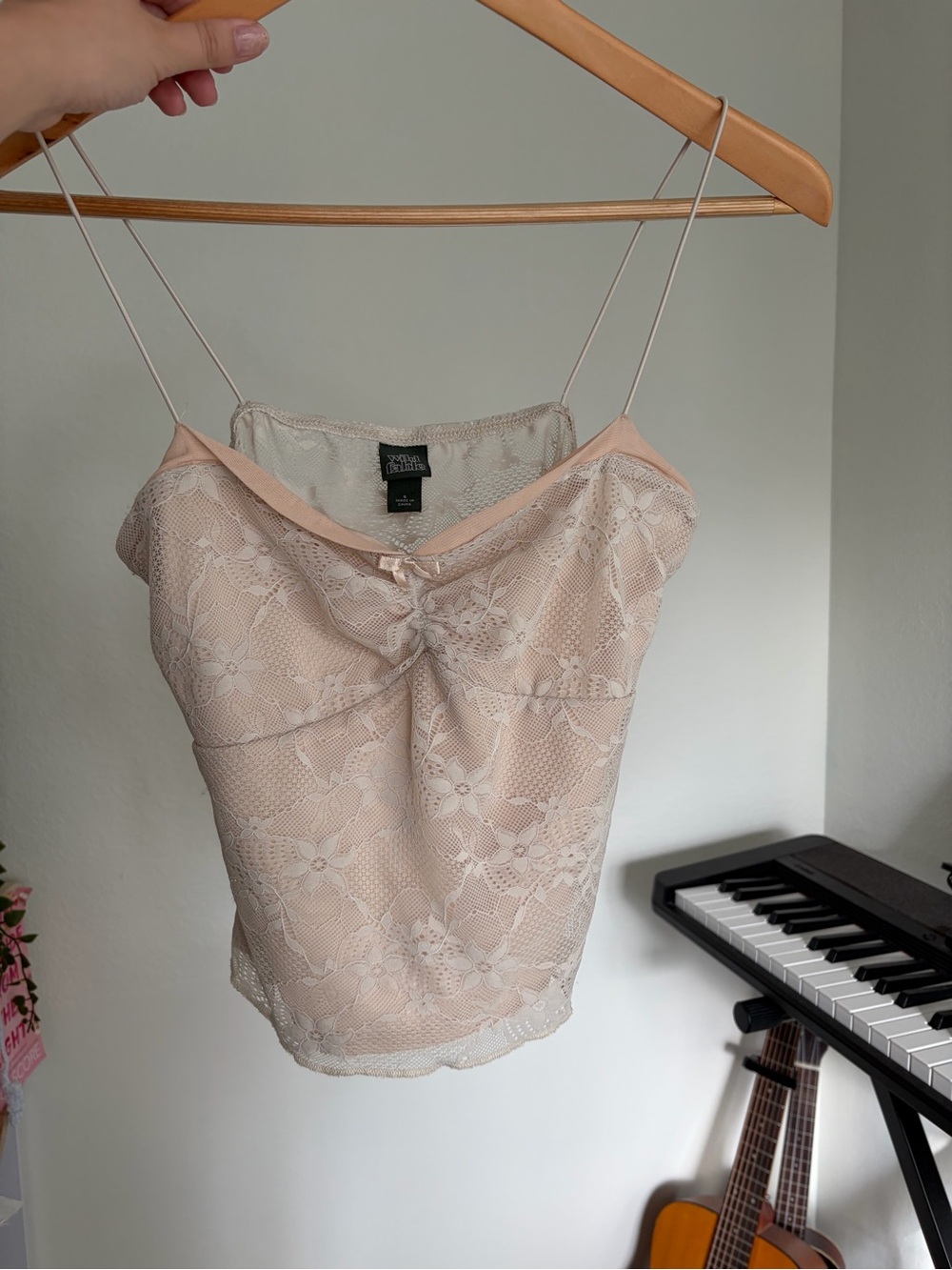 Delicate Lace Camisole in Light Blush - Spaghetti Strap Cami